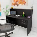 Balcão De Atendimento 15mm 1200x600 Com Gaveteiro - Preto - Imagem 3