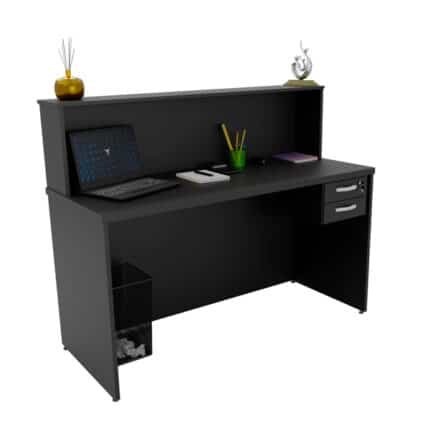 Balcão De Atendimento 15mm 1200x600 Com Gaveteiro - Preto