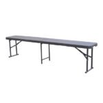 Banco de Jardim em Aço Dobrável com 4 Lugares 43x183cm Preto Recife Plicosa