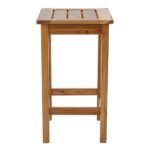 Banqueta Média em Madeira 65cm Marrom Tropicália Naterial