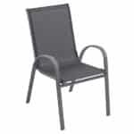 Cadeira de Jardim em Aço 91x55cm com Braço Cinza Alma Importado