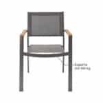 Cadeira de Jardim em Alumínio 84x55cm Cinza Oris Naterial - Imagem 2