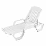 Espreguiçadeira em Plástico Reclinável com 3 Posições Branco Pitangui Antares - Imagem 2