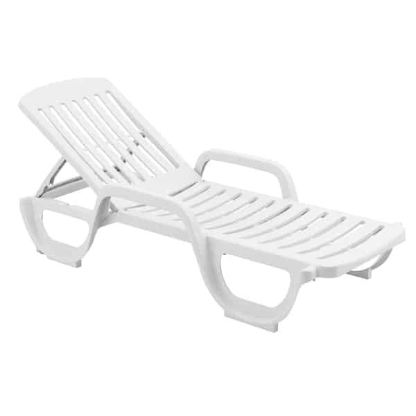 Espreguiçadeira em Plástico Reclinável com 3 Posições Branco Pitangui Antares Espreguiçadeira em Plástico Reclinável com 3 Posições Branco Pitangui Antares - Imagem 1