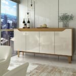 Aparador Buffet Royal 4 Portas Nature/off White - Panorama Móveis - Imagem 4