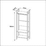 Armário Closet Aberto Az1029 Amêndoa/branco - Imagem 2