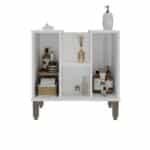 Armário Conjunto De Banheiro 60 Cm Para Lavatório Com Coluna Branco - Imagem 2