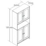 Armário Multiuso Cozinha Americana Com Porta De Vidro Brancogelo - Imagem 5