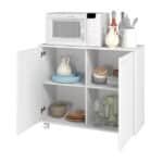 Balcão Em Mdp Com 2 Portas 2 Prateleiras E 4 Pés Com Rodízios Brv Móveis - Imagem 2