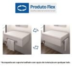 Bancada Para Banheiro 80cm Com Cuba Aria Rt41 800w Metrópole Snow - Imagem 2