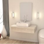 Bancada Para Banheiro 80cm Com Cuba Aria Rt41 800w Metrópole Snow - Imagem 4