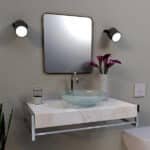 Bancada de Banheiro em Cerâmica com 1 Cuba de Apoio 25,9x44,7x71,2cm Pequena Bege Cris Metal - Imagem 3