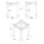 Base Para Mesa De Vidro Jantar 4 Lugares Branca Quadrada - Imagem 2