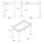 Base Para Mesa De Vidro Jantar 4 Lugares Preta Retangular - Imagem 2