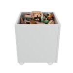 Baú Organizador De Brinquedos Mdf Com Rodízios Plancasa Cinza Cristal Tx