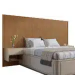 Cabeceira Madeira Ripado Quarto Cama Box Casal Queen Nicho com Mesa de Cabeceira Florença Casa D - CedroLinho