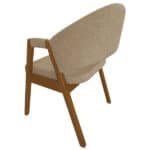 Cadeira De Jantar Hellen Base Madeira Cerejeira Linho Bege - Imagem 4