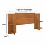 Cama Box Casal Queen 203cmx164cm Mônaco Com Cabeceira Extensivel E 2 Mesas De Cabeceiras - Imagem 5