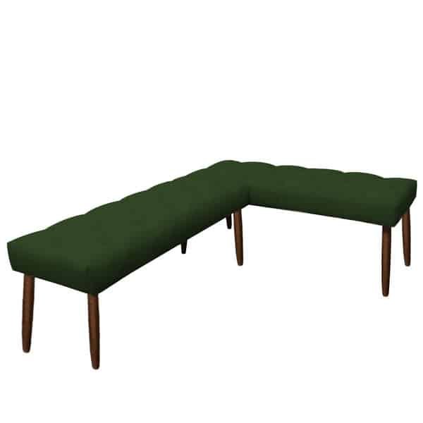 Canto Alemão Suede Verde Assento 1 20x0 75 - Dominic Decor Canto Alemão Suede Verde Assento 1 20x0 75 - Dominic Decor - Imagem 1