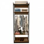 Closet Industrial Marseille 2 Prateleiras 1 Cabideiro Black/brise - Panorama Móveis