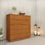 Cômoda 5 Gavetas 86cm Premium Cinamomo - Imagem 2