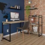 Escritório Completo Appear Mesa E Estante Marrompreto - Pnr Móveis - Imagem 4