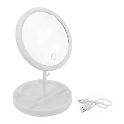 Espelho Para Maquiagem Dobrável Com Led E Zoom 4264BR