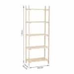 Estante de Madeira Pinus com 5 Prateleiras Natural 170x60x32cm 25Kg Settis - Imagem 3