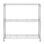 Estante de Metal Aço Cromado com 3 Prateleiras Line Aramada 90x90x35cm 150kg Spaceo