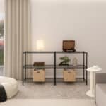 Estante de Metal Aço com 3 Prateleiras Preta Line Aramada 90x90x35cm 150kg Spaceo - Imagem 3