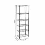 Estante de Metal Aço com 6 Prateleiras Preta Line Aramada 180x60x35cm 300kg Spaceo - Imagem 2