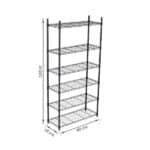 Estante de Metal Aço com 6 Prateleiras Preta Line Aramada 180x90x35cm 300kg Spaceo - Imagem 3