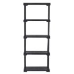 Estante de Plástico Polipropileno com 5 Prateleiras Preta Poly 167x70x35cm 125kg Grifit