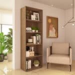 Estante para Livros de Madeira MDP com 4 Prateleiras Marrom Multy 180x60x30cm Artely - Imagem 2