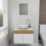 Gabinete Para Banheiro Armário Duplo CCuba e Espelho 60cm - Brovália - Imagem 3