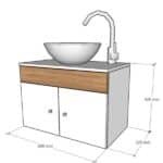 Gabinete Para Banheiro Armário Duplo CCuba e Espelho 60cm - Brovália - Imagem 4