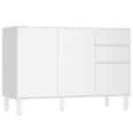 Gabinete de Cozinha MDP Branco sem Tampo com 3 Portas 2 Gavetas Dora Luciane
