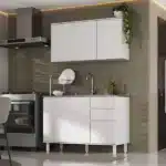 Gabinete de Cozinha MDP Branco sem Tampo com 3 Portas 2 Gavetas Dora Luciane - Imagem 4