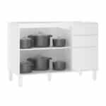 Gabinete de Cozinha MDP Branco sem Tampo com 3 Portas 2 Gavetas Dora Luciane - Imagem 3