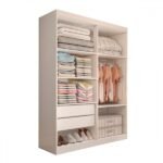 Guarda-roupa Solteiro Mykonos 4 Portas 2 Gavetas Branco - Panorama Móveis - Imagem 3