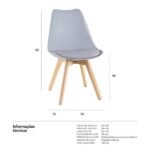 Kit - 4 X Cadeiras Leda - Cinza Claro - Imagem 2