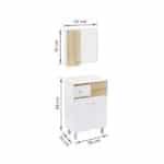 Kit Gabinete para Banheiro com Cuba e Espelho 56cm Branco e Carvalho Pop Sensea - Imagem 2