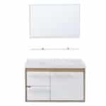 Kit Gabinete para Banheiro com Cuba e Espelho 63cm Berlin e Branco Procion Cerocha