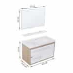 Kit Gabinete para Banheiro com Cuba e Espelho 63cm Berlin e Branco Procion Cerocha - Imagem 2