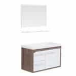 Kit Gabinete para Banheiro com Cuba e Espelho 63cm Munique e Branco Procion Cerocha