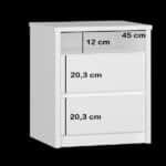 Mesa De Cabeceira 2 Gavetas 1 Nicho Branco - Imagem 2