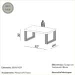 Mesa De Centro 67cm X 30cm Industrial Freijo Off White - Imagem 2