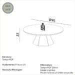 Mesa De Centro Hexagonal 90cm X 90cm X 33cm Freijo Com Off White - Imagem 2