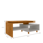 Mesa De Centro Lima Naturalleoff White - Bechara Móveis - Imagem 2