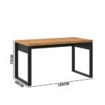 Mesa Escritório Industrial Freijó Preto Pradel - Imagem 3